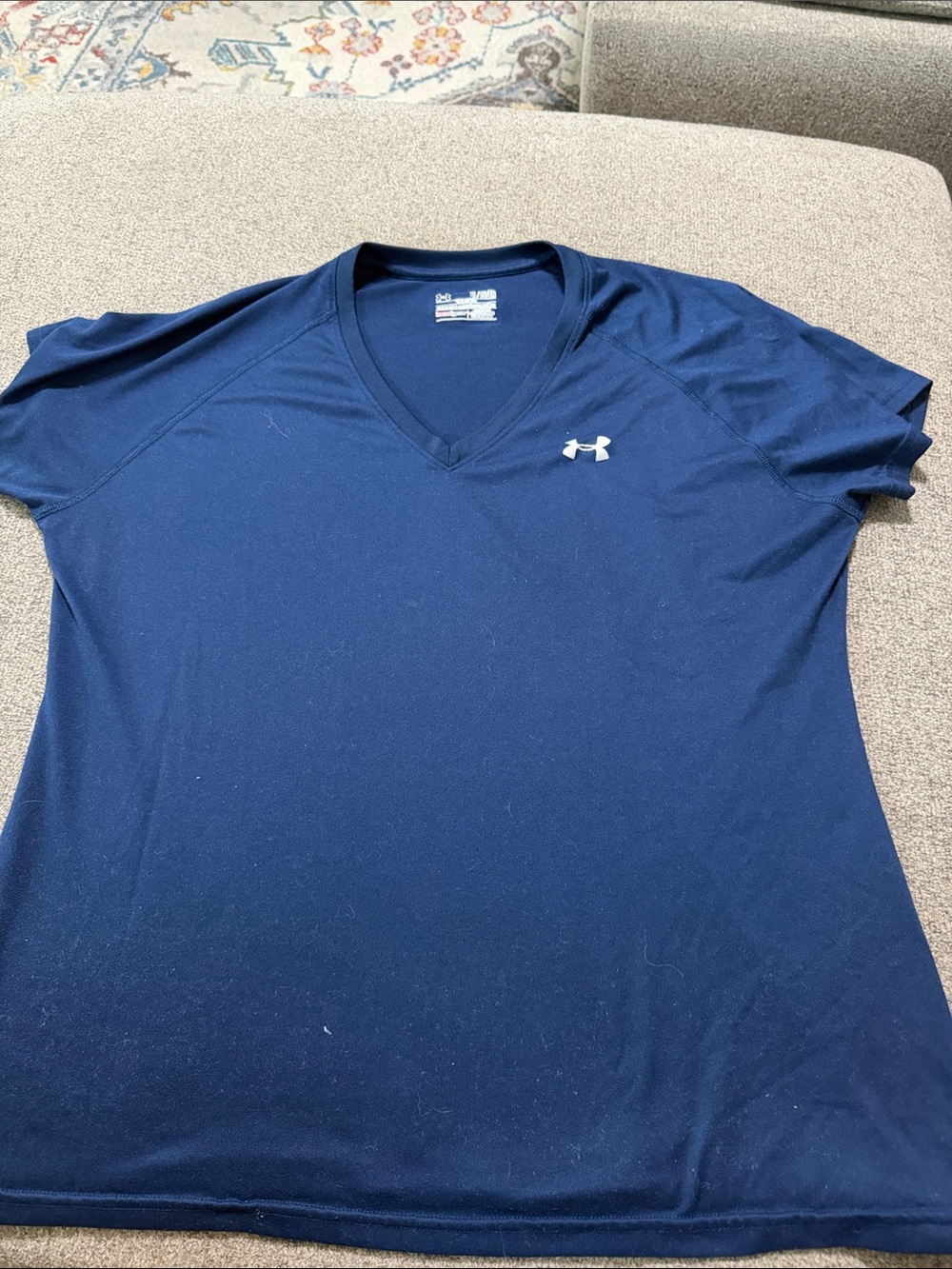 Under Armour Navy V-Neck Women's Performance Tee with Logo
